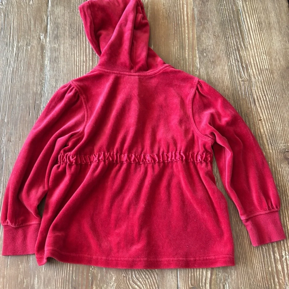 Gymboree red Velour Hoodie Full Zip Up Girls Size 6